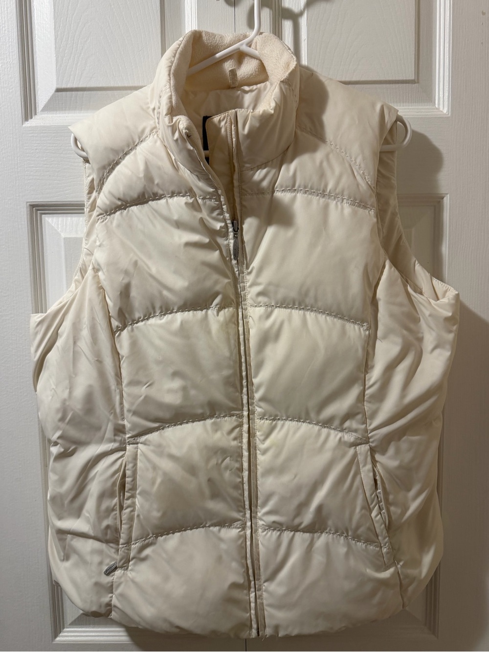 Eddie Bauer Women’s Goose-Down Cream Quilted Puffer Vest, Size L